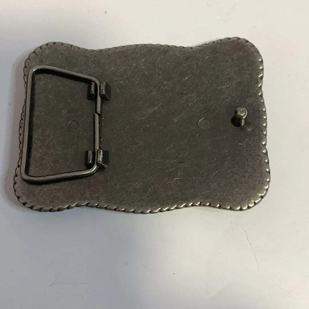 Nocona Silverstone Long Horn Steer’s Skull Belt Buckle..wth Roping around buckle
